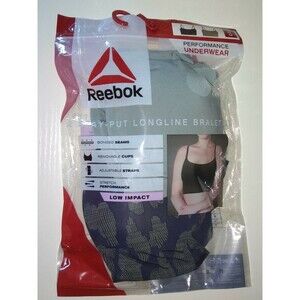 Reebok 2 Stay Put Longline Bralettes Performance Size Small Sports Bra